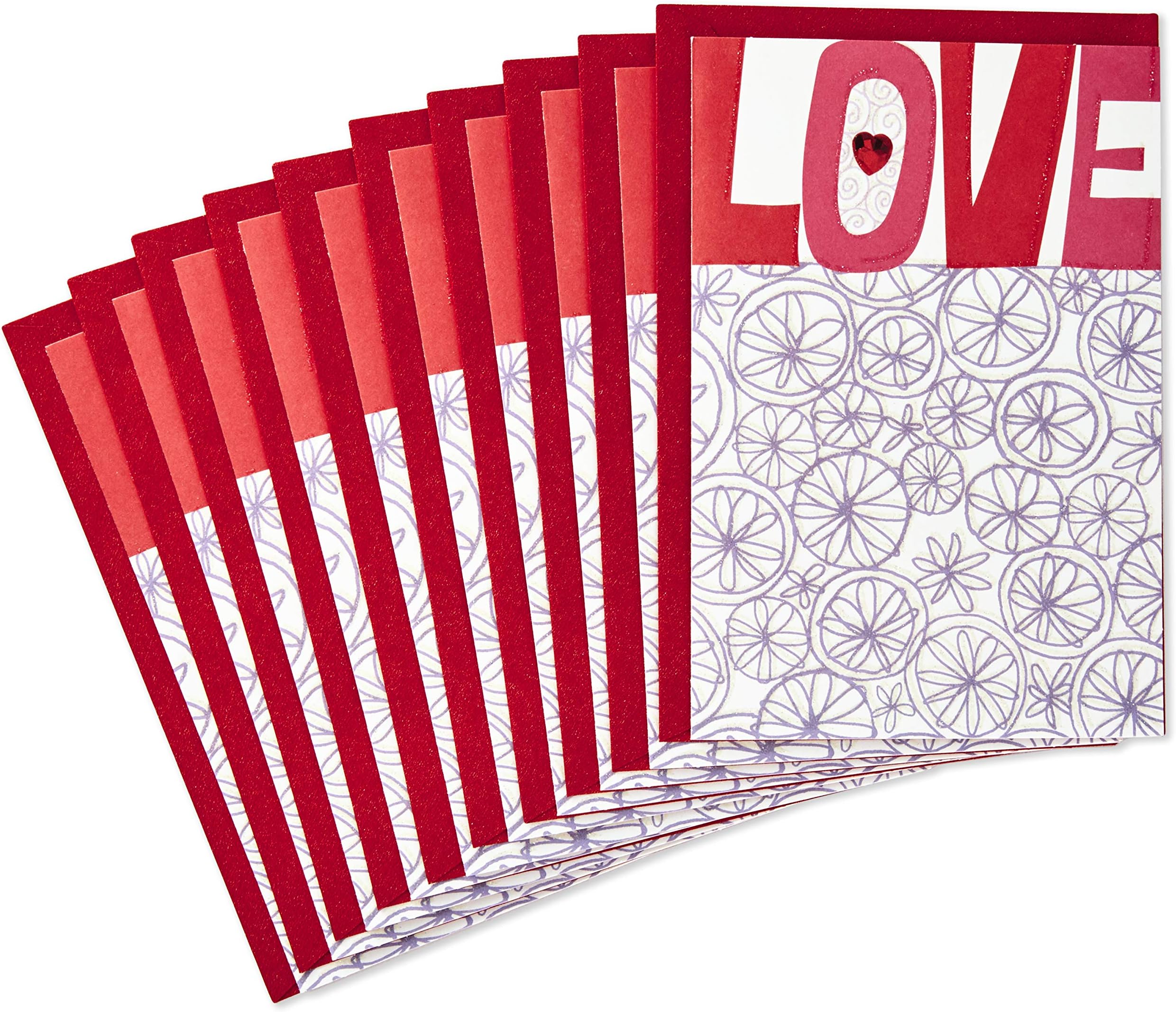 Hallmark Pack of Valentines Day Cards, Love (10 Valentine Cards with Envelopes)