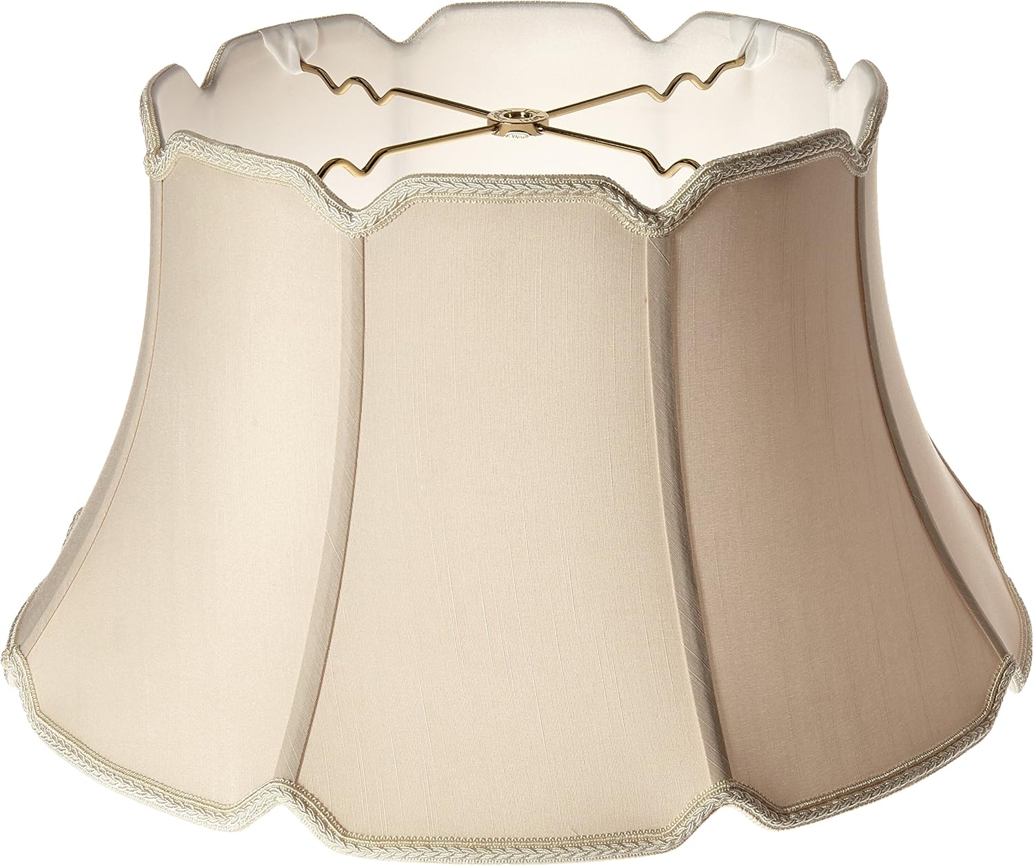 Royal Designs Shallow Drum w V-Notch Bottom Designer Lamp Shade, Eggshell, 11x17x10.25