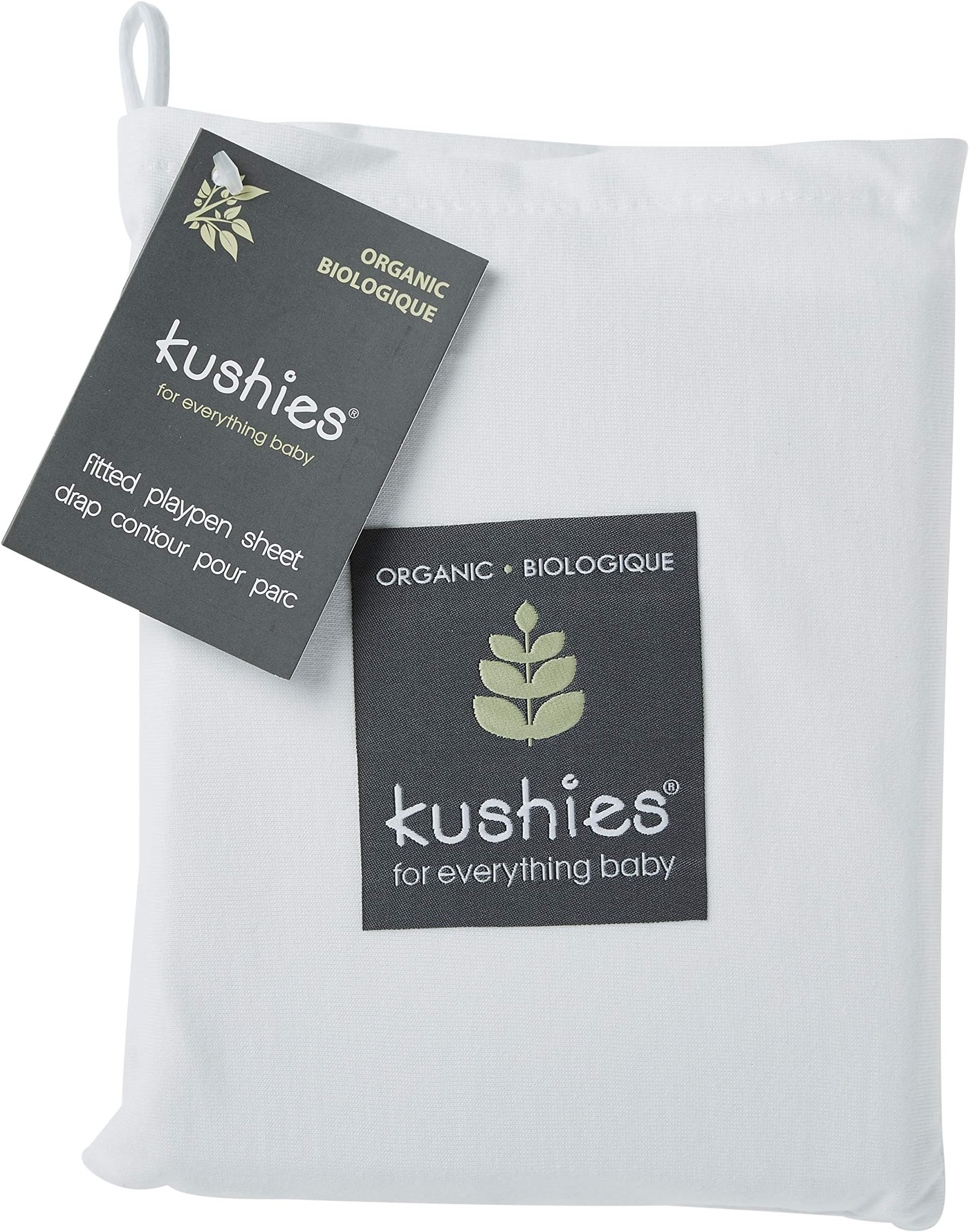 Kushies Organic Jersey Play Pen Fitted Sheet, White