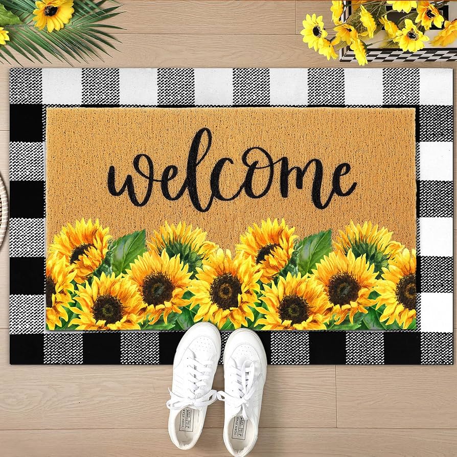 Amazon.com: Drydiet 2 Pcs Fall Sunflower Welcome Doormat, Autumn