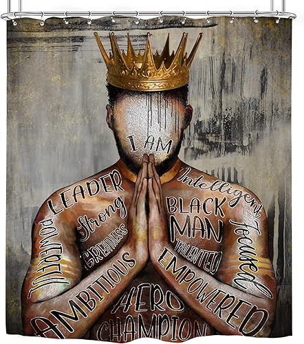 Miniatura 5 de Omifly Cortina de ducha negra para niña, 72 pulgadas de ancho x 72 pulgadas de alto, juego de baño para mujer, color verde azulado, cita