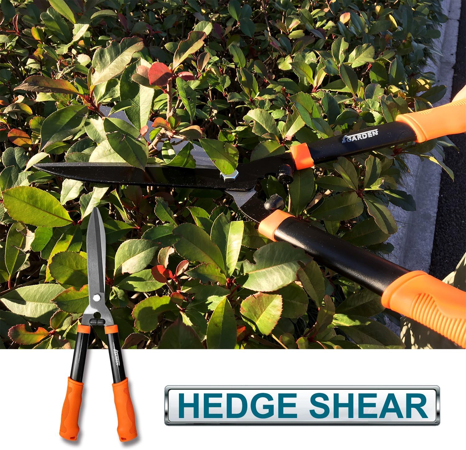 Coarbor 3 Piece Garden Tools Hedge Shear Trimmer Bypass Lopper Pruning Shears Ideal for Tree Branches Pruning Sharp Shrubs and Other Yard Work
