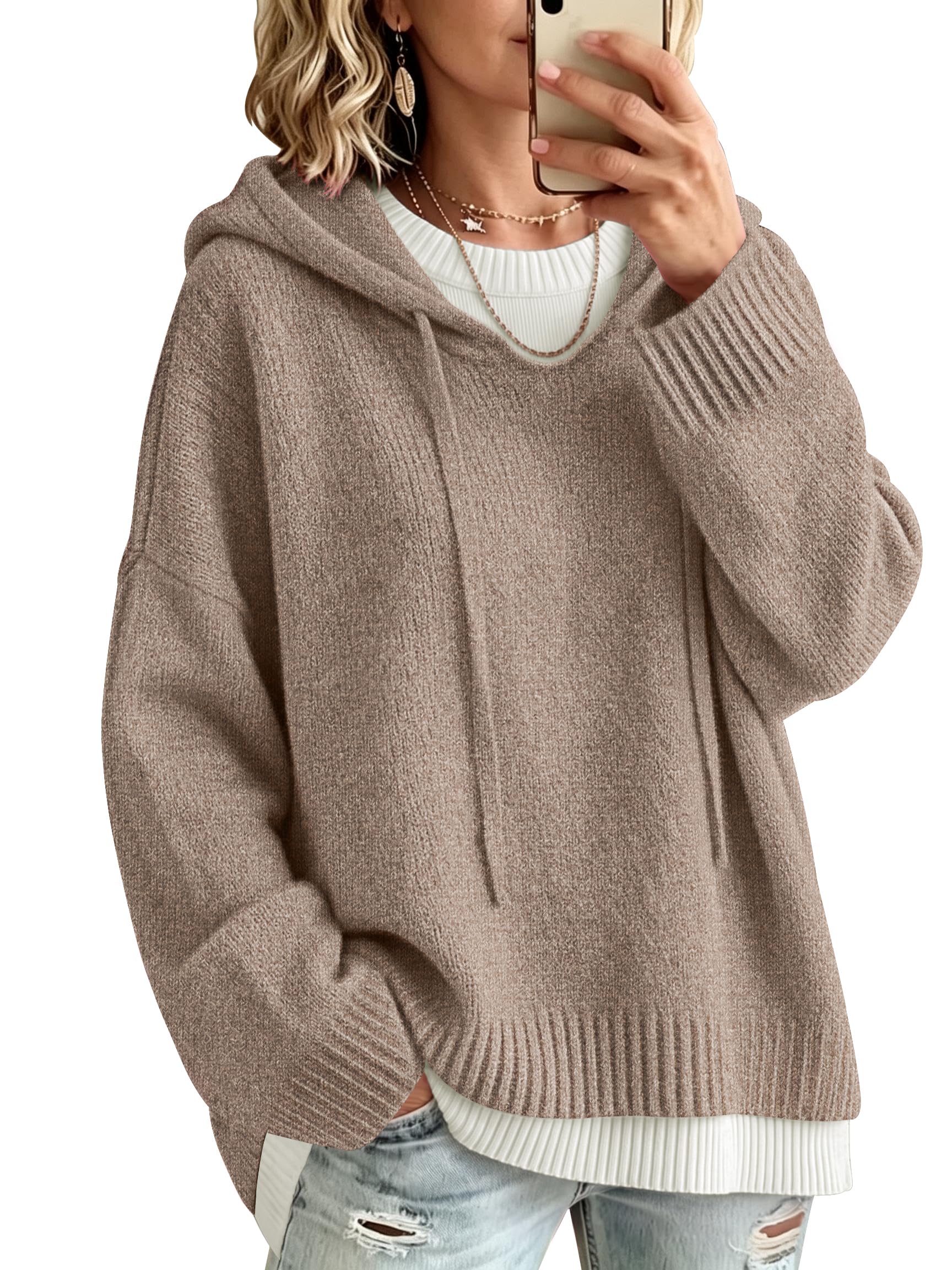 Womens Sweaters Fall Outfits Oversized Chunky Knit Pullover Sweater Hoodies