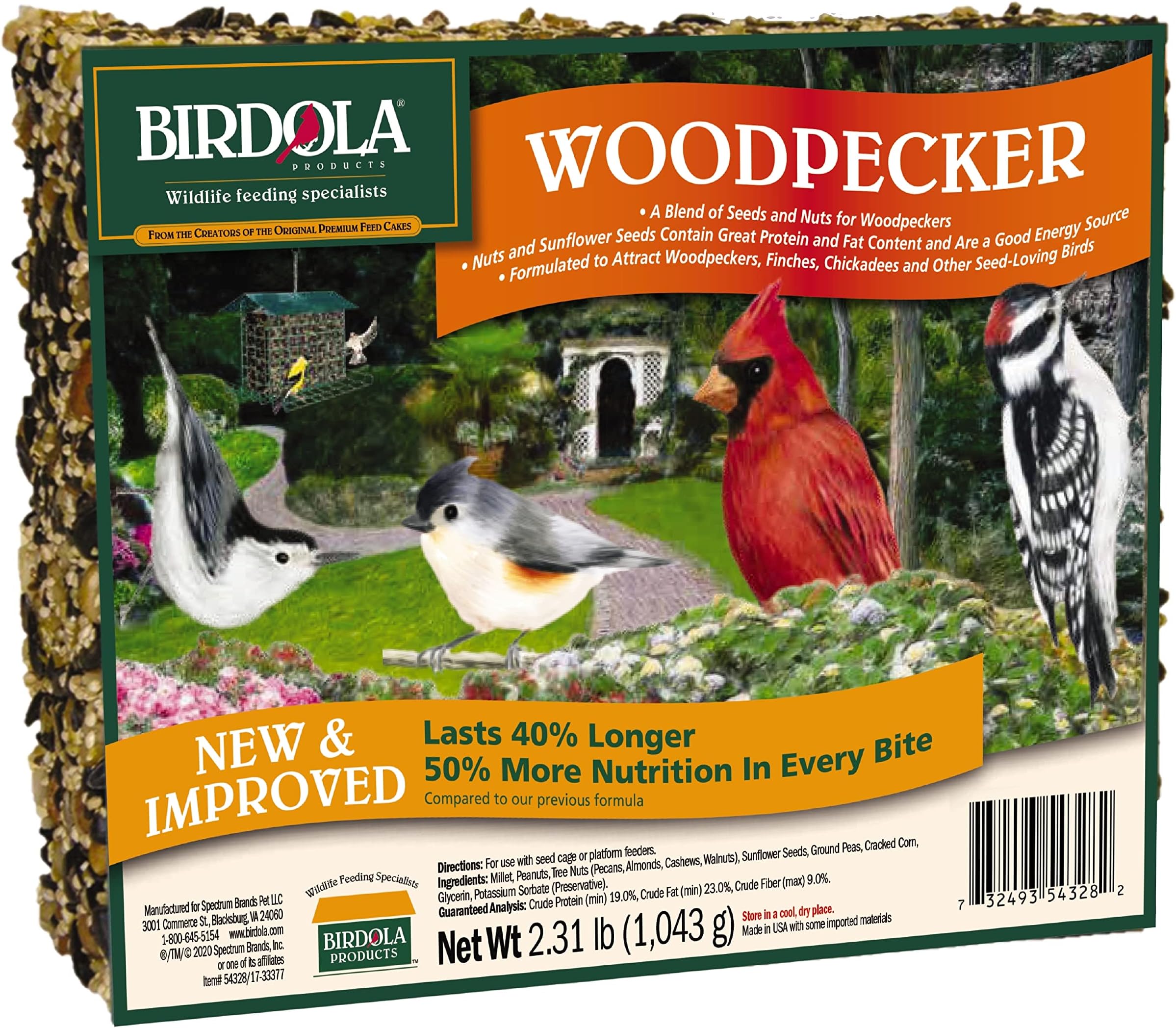 Birdola 54328 Woodpecker Seed Cake, 2 pound