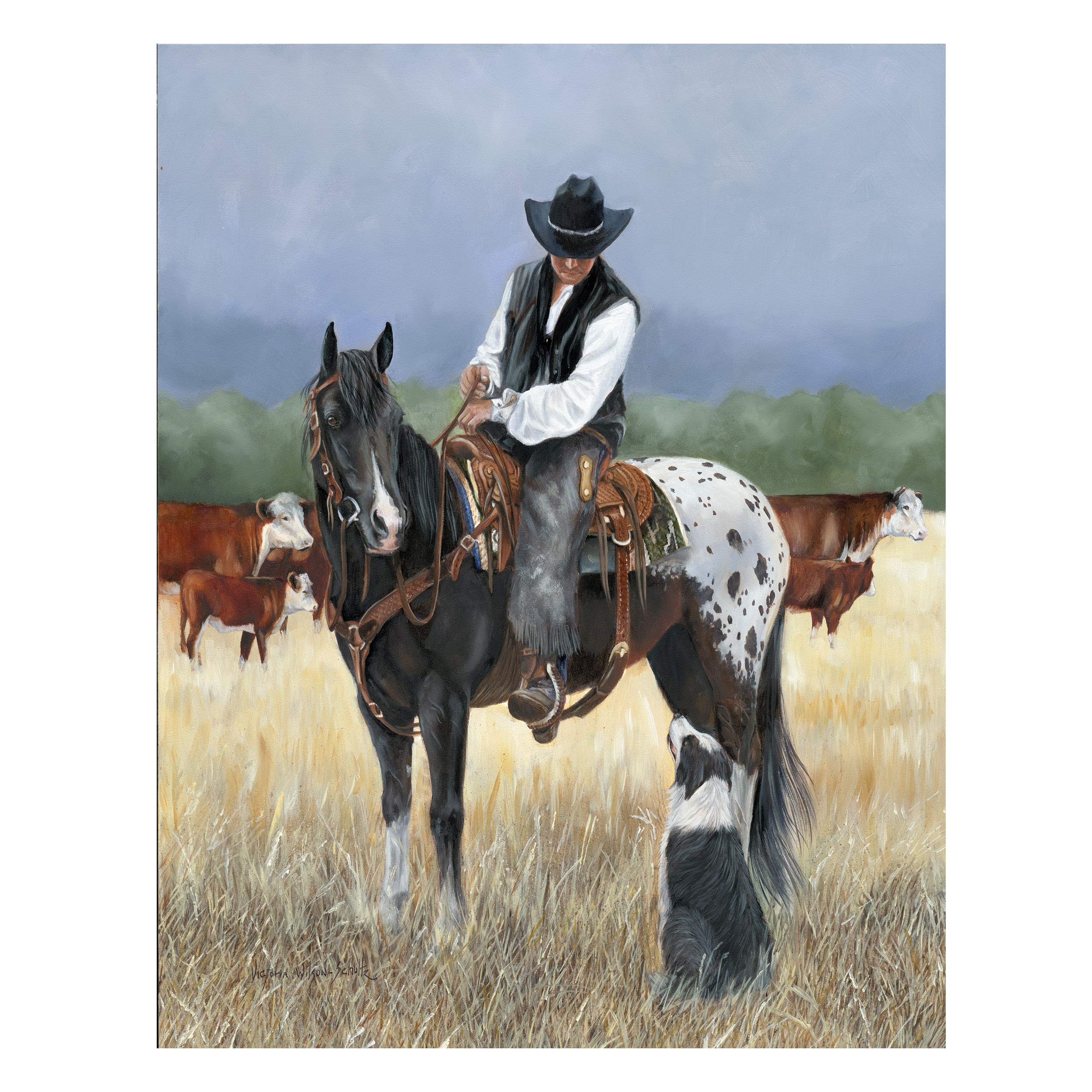 Rivers Edge Products Canvas Wall Art Licensed Art by Victoria Wilson-Schultz Country Wild West Western Decor for Bedroom