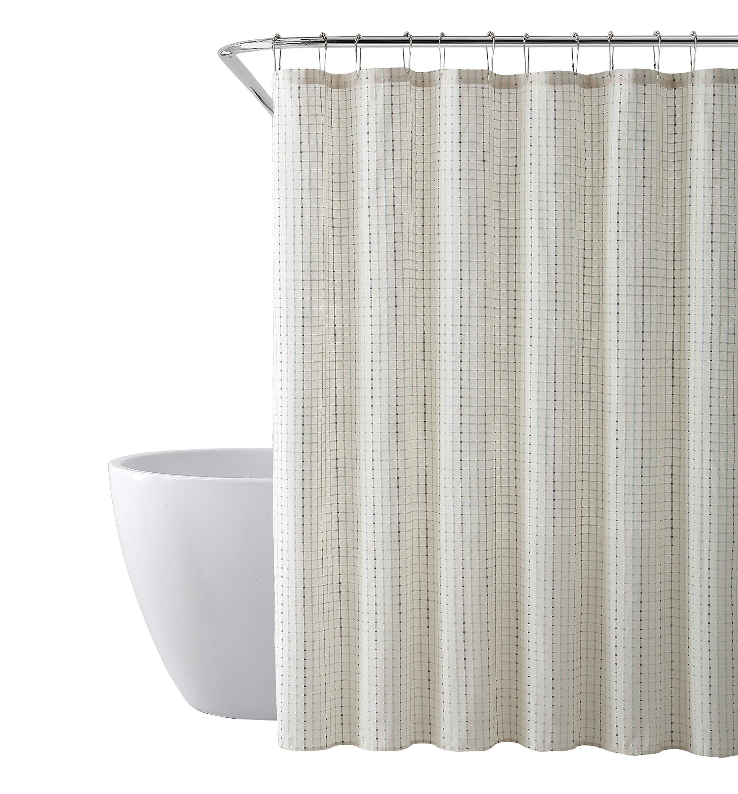 SARO LIFESTYLE Stitched Line Shower Curtain