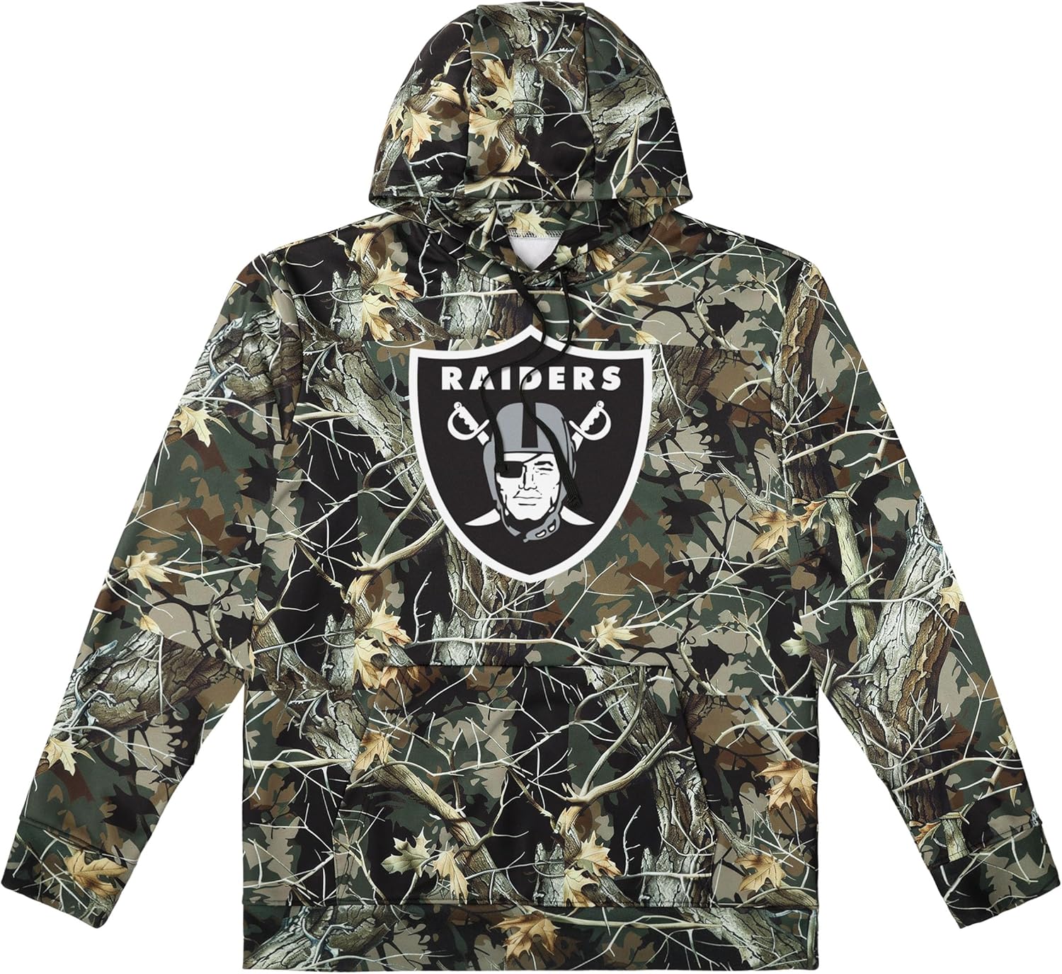 FOCO NFL Men's Official Sideline Hunter Camo Primary Logo Performance Pullover Hoodie Sweatshirt