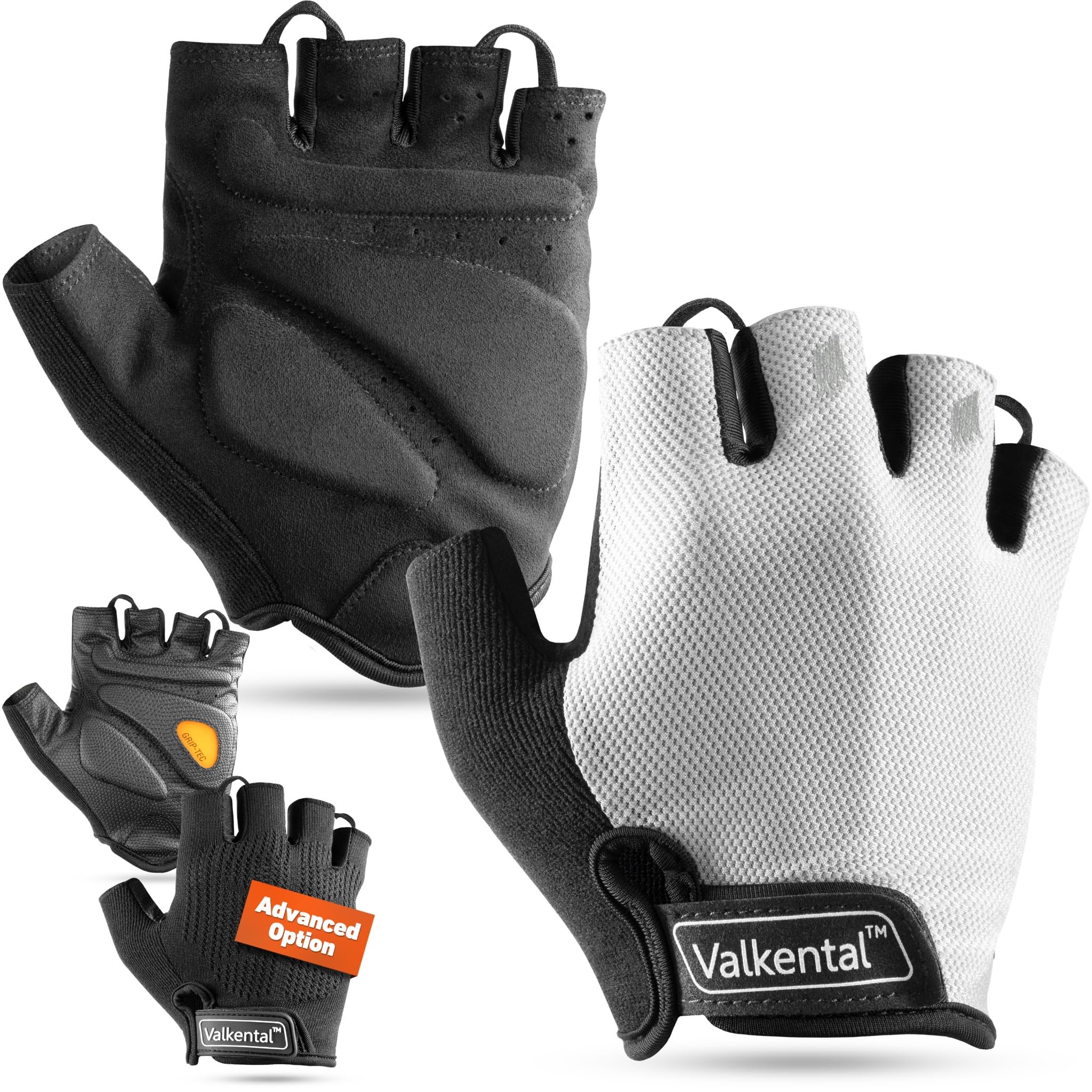 Valkental® – Gants de vélo rembourrés sans Doigts | Respirants, Doux & légers | pour Homme & Femme – VTT, Route, Trekking