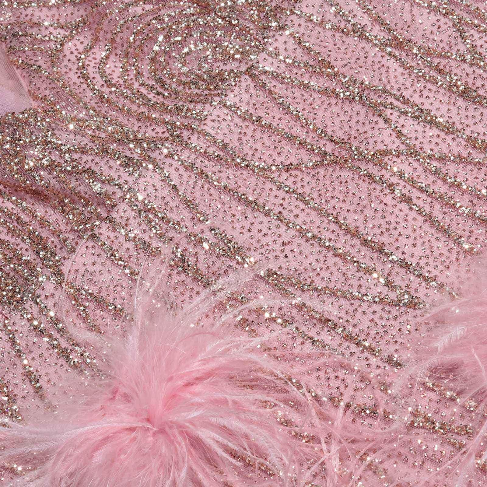 Abito da festa da donna con piume, sexy, abito da ballo, corto, con scollo a V, abito da cocktail da donna, elegante, con temperamento radioso, da donna, slim fit, mini abito a tunica