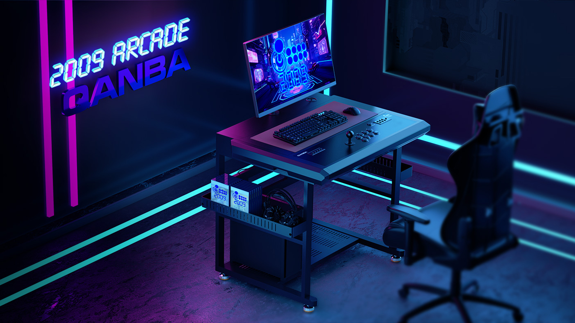 Amazon.com: qanba 2009 Arcade Desktop Console Gravity Silent