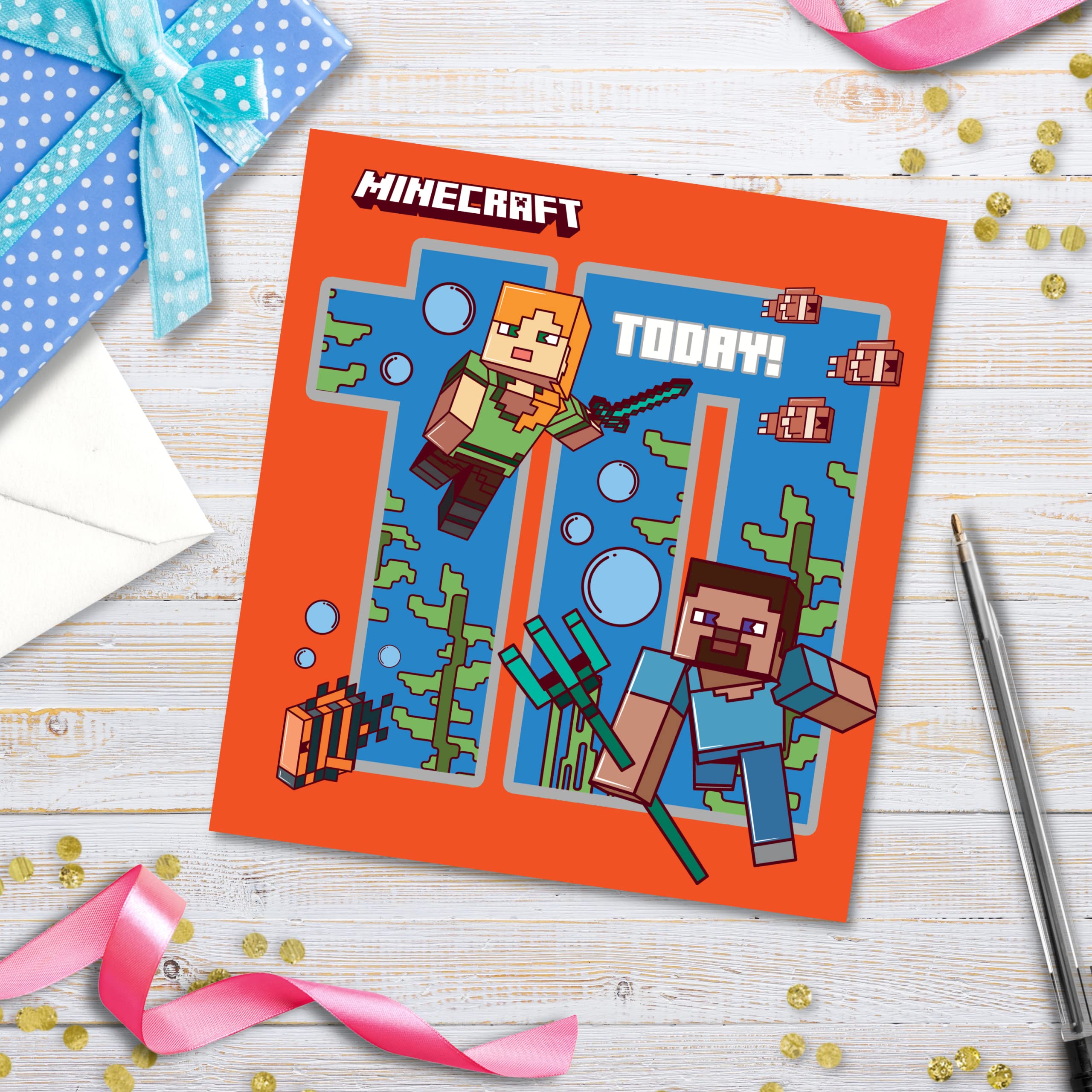 Deco Danilo Promotions Limited Carte D'anniversaire Pour Fils, Carte D Minecraft Anniversaire