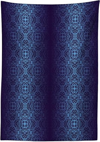 Miniatura 2 de Lunarable Mantel barroco de inspiración victoriana de damasco clásico estilo rococó, estilo rococó, mantel rectangular para decoración de comedor y