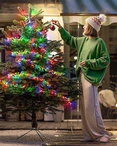 Miniatura 9 de Guirnalda de luces que funcionan con pilas, 10 pies, 120 luces LED de petardo, impermeables, alambre plateado, luciérnaga estrellada, para