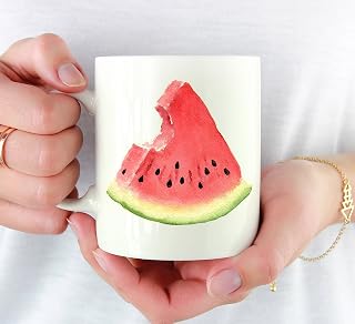 Vattenmelon tekopp keramisk kaffemugg hållbar drickkopp nyhet present till syster årsdag firande mamma 330 ml
