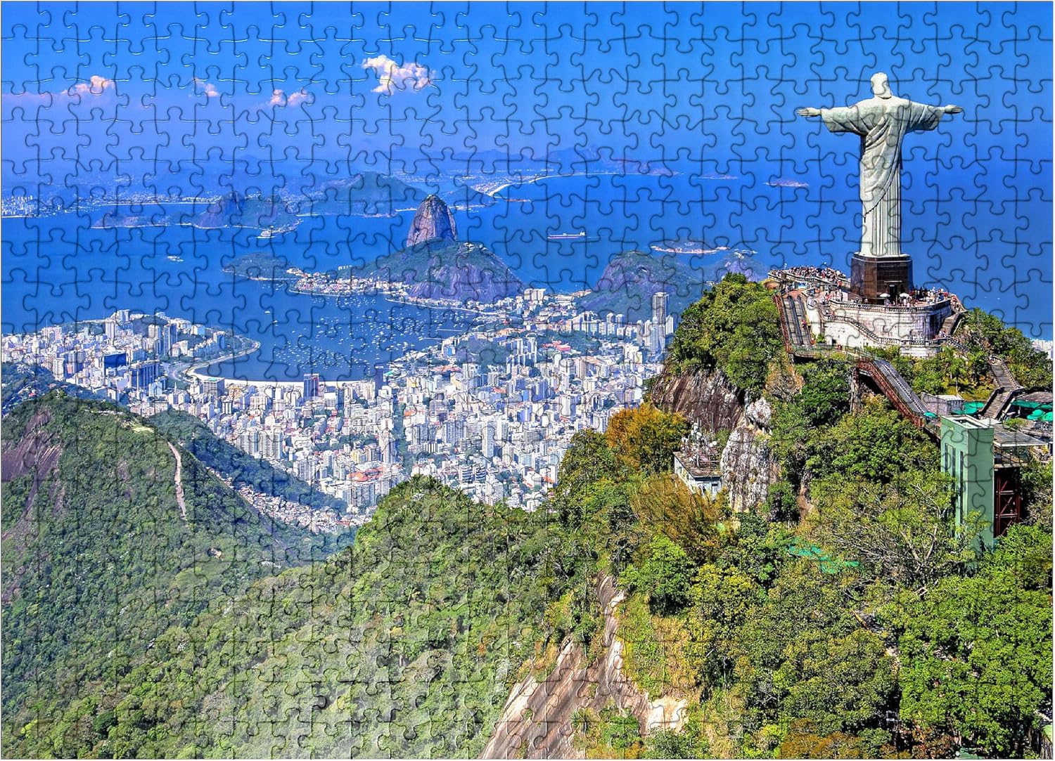 MyPuzzle Christ Statue Cristo Redentor On Corcovado (710m), Rio De Janeiro, Brazil - Premium 100 Piece Jigsaw Puzzle for Adults