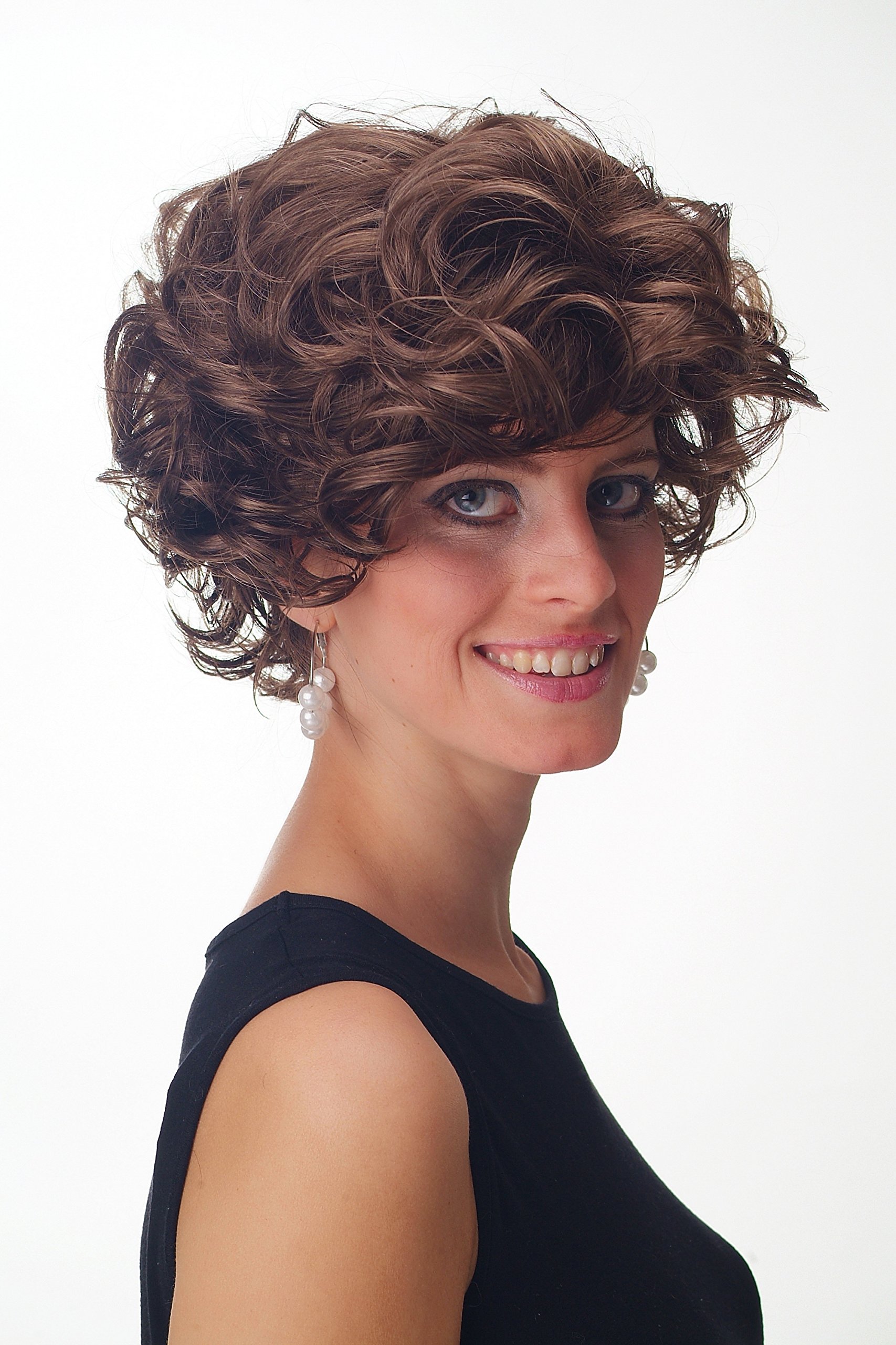 WIG ME UP - GFW963-10 Lady Man Quality Wig short curled wild parted voluminous lmedium brown, Golden brown (10), Length: approx. 25 cm - Image 3