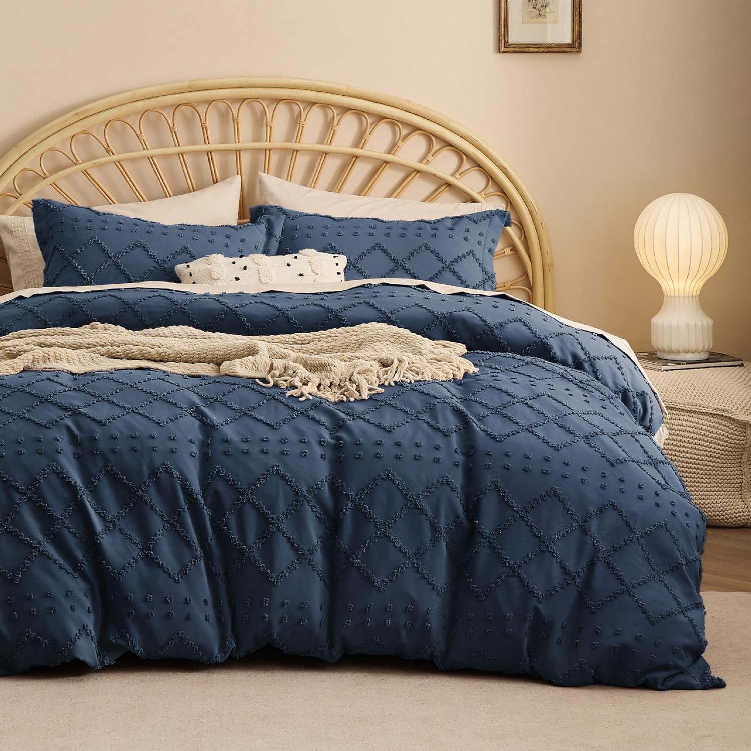 Bedsure Boho Duvet Cover Queen Boho Bedding, Tufted Queen