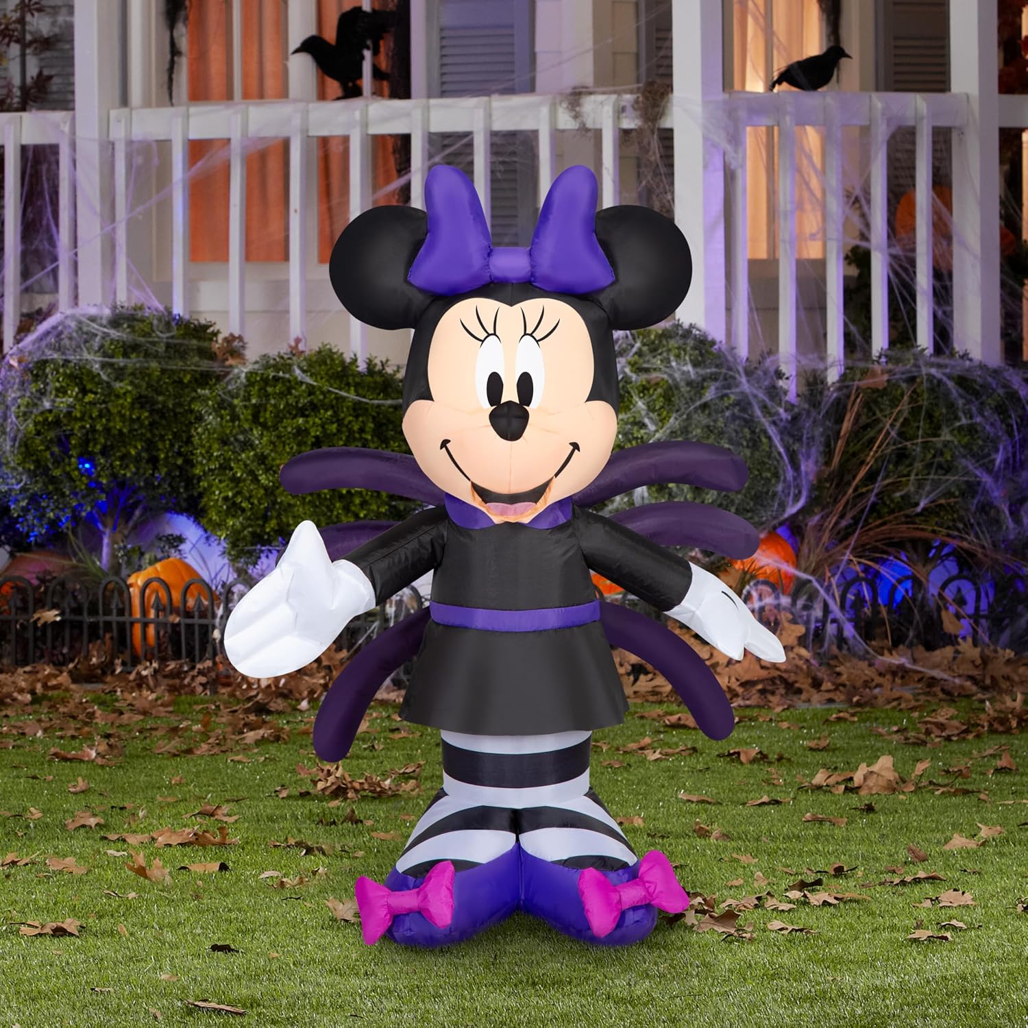 Gemmy Minnie Mouse Halloween Inflatable, 3.5 Ft Tall Lighted Monster Yard Decoration, Disney Outdoor Decor with Stakes and Tethers