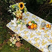 Vista 23 de ARTABLE Funda para mesa de pícnic, para primavera y verano, bordes elásticos, rectangulares ajustables de 6 pies, redondas, impermeables