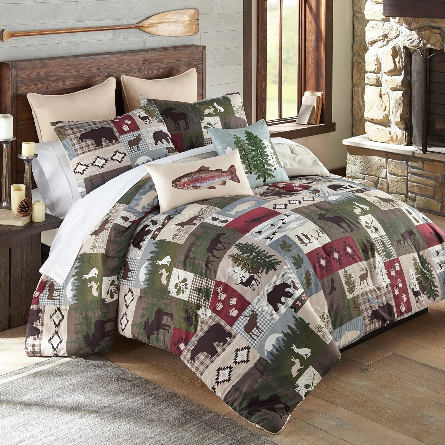 Donna Sharp Montana Forest-King Comforter Set, Measures 104 x 96, Includes 1 Comforter and 2 King Shams, Machine Washable