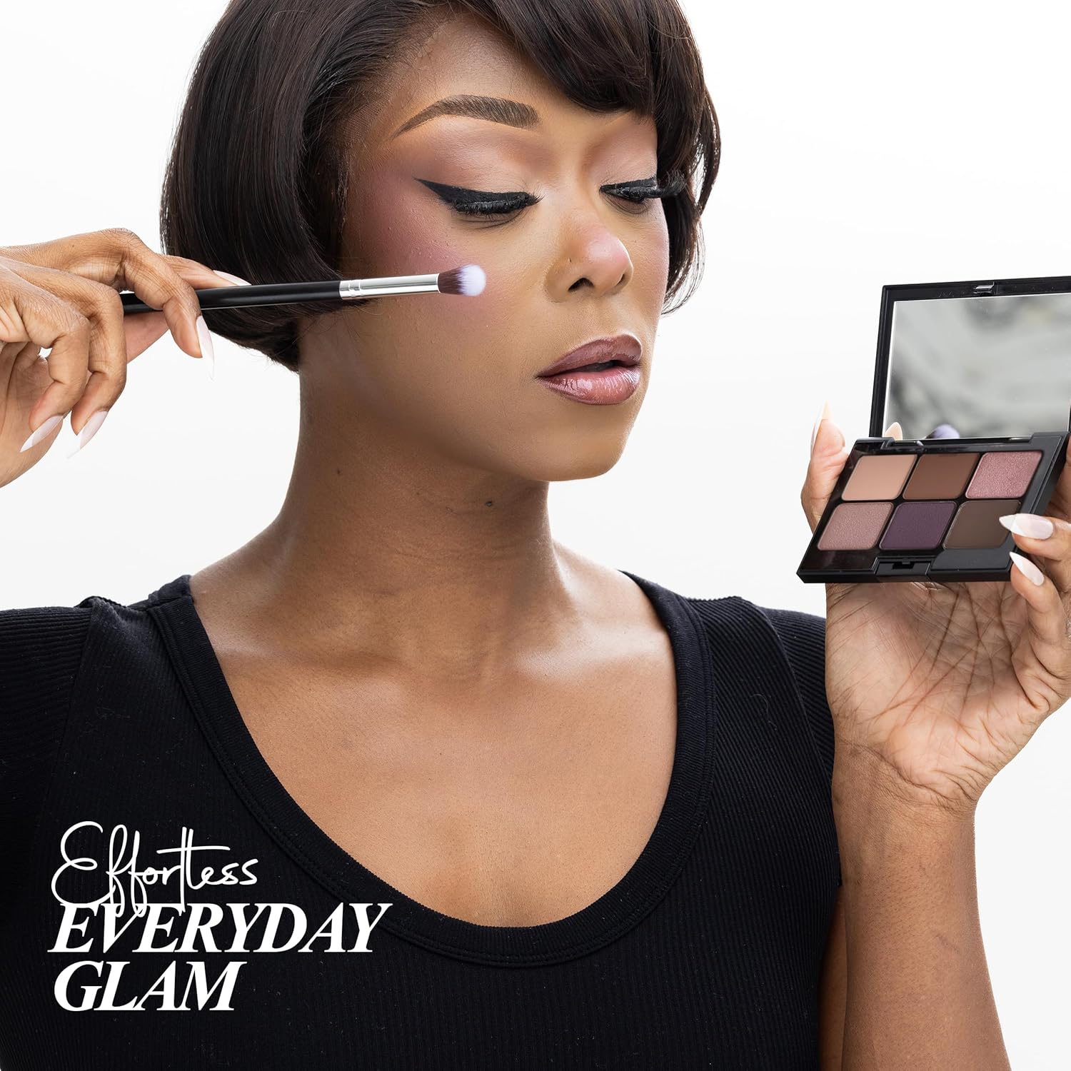 Starlight Eyeshadow Palette – 6 Highly Pigmented, Crease-Proof Matte & Shimmer Shades – Long-Lasting, Blendable & Buildable Pigments – Compact & Travel-Friendly (Golden Earth)