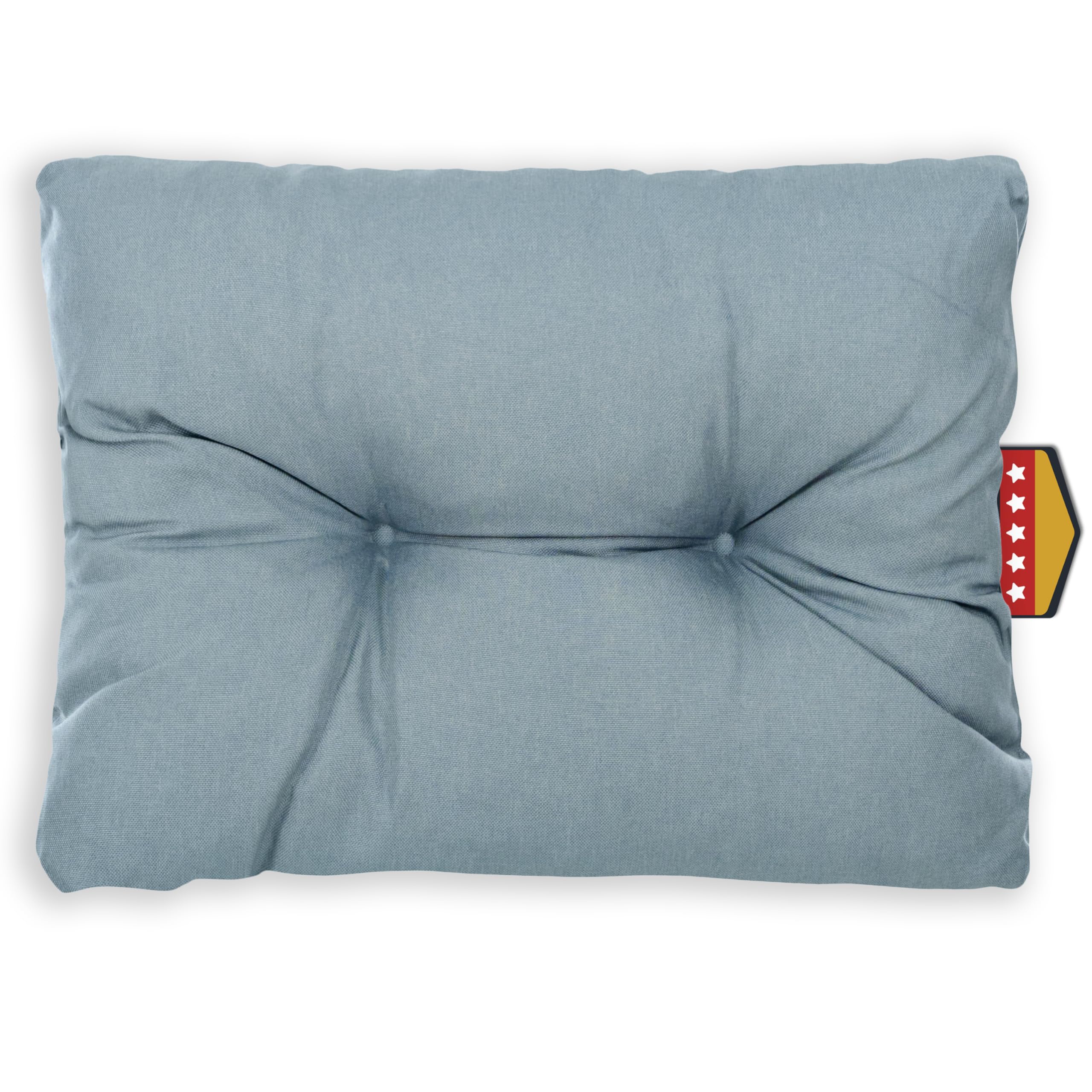 SLIPIO Pallet Cushion, Seat Cushion for Garden Sofa, Feather + Filling, UV-Resistant Garden Sofa Cushion for Euro Pallets, (1 x Side Cushion 60 x 40 cm - Sky Blue)