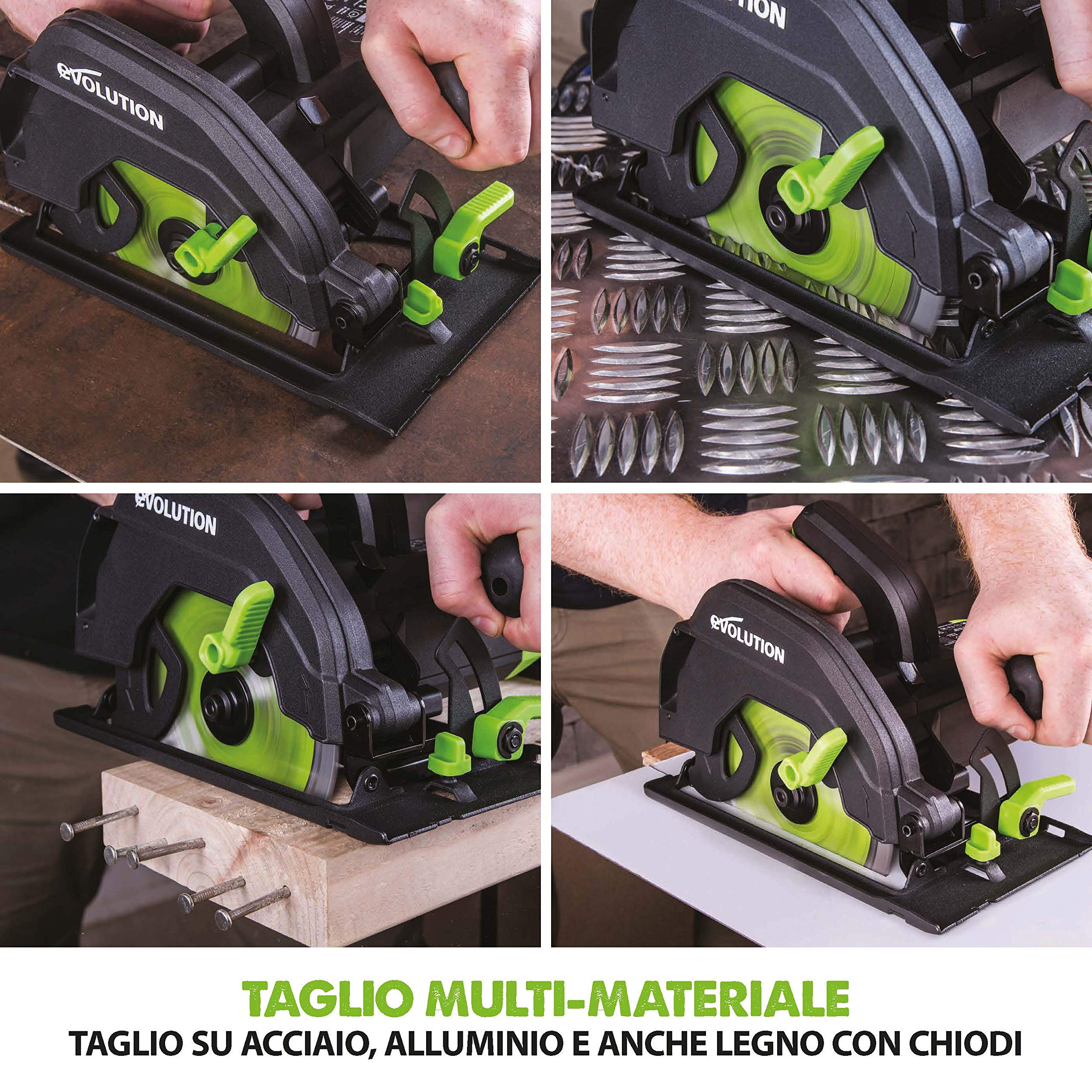 Evolution Power Tools 026-0008 F165CCSL-Sega Circolare Multiuso, 230 V, 165 Mm