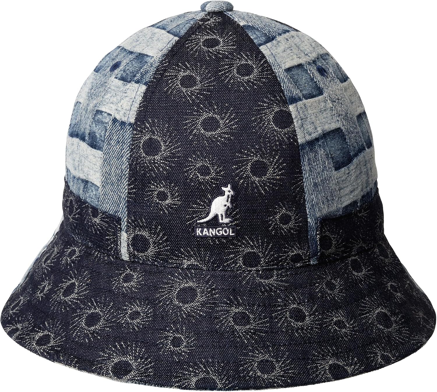 Kangol Denim Mashup Casual Bucket Hat Blue Picnic L/XL