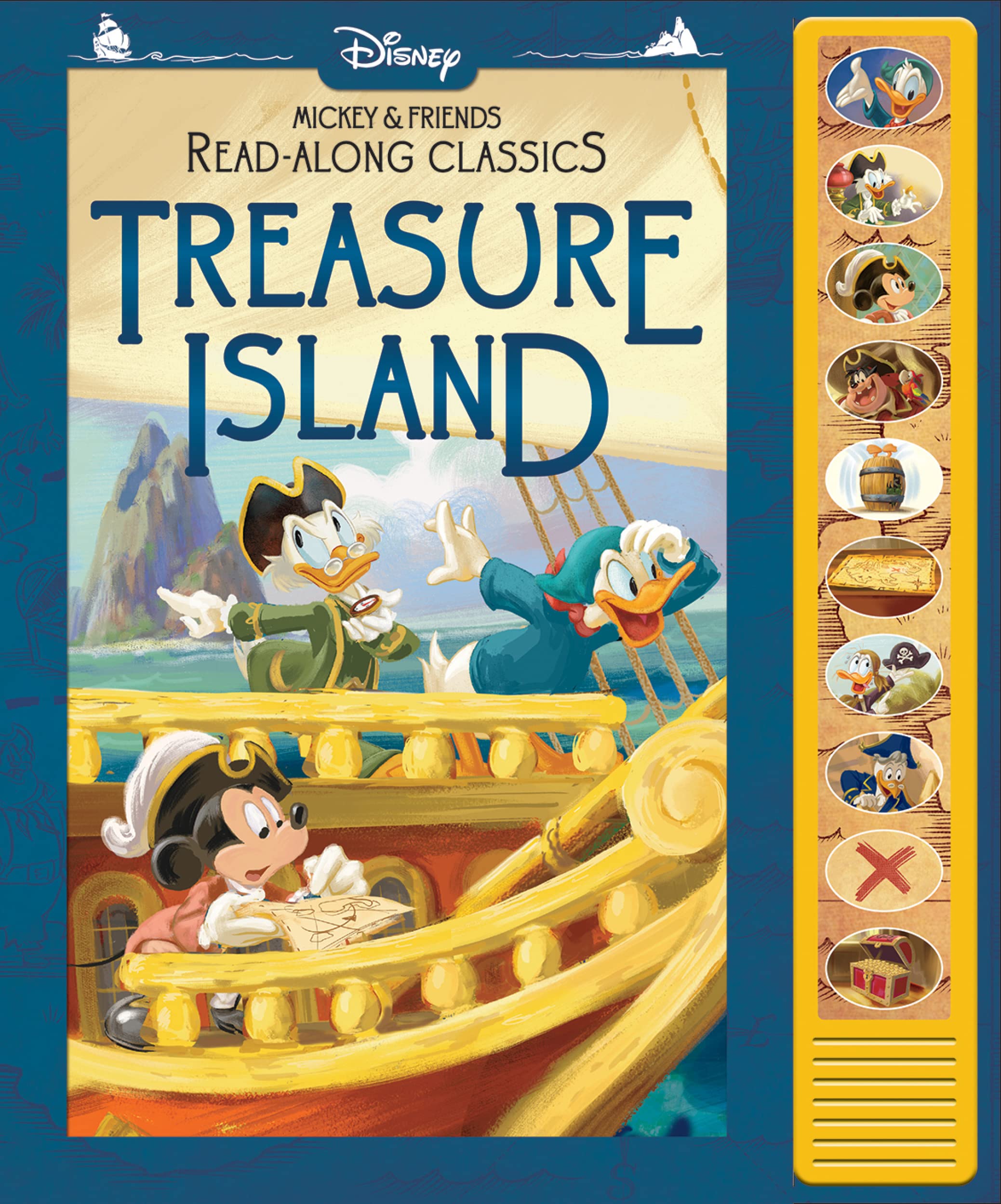 Disney Mickey Mouse and Minnie Mouse Read-Along Classics - Treasure Island Interactive Sound Book - Press Buttons to Hear Story Read Aloud - PI Kids