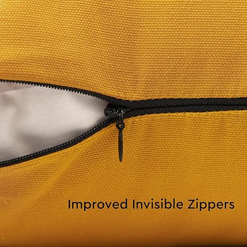 Vista 254 de Encasa Homes - Juego de 2 fundas de almohada, 18 x 18 pulgadas, lona de algodón teñidas, cuadradas, decorativas, para sofá, silla, cama y hogar, Azul