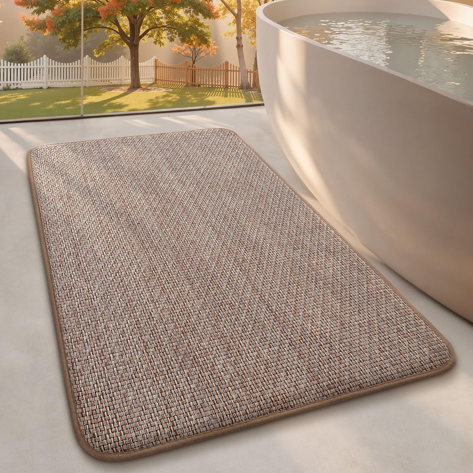 Color&Geometry Thick Memory Foam Bathroom Rugs,Absorbent and Quick Dry Bath Mat,Non-Slip Bath Rug for Bathroom,Laundry Room and Tub,Roll Pack,24"x36",