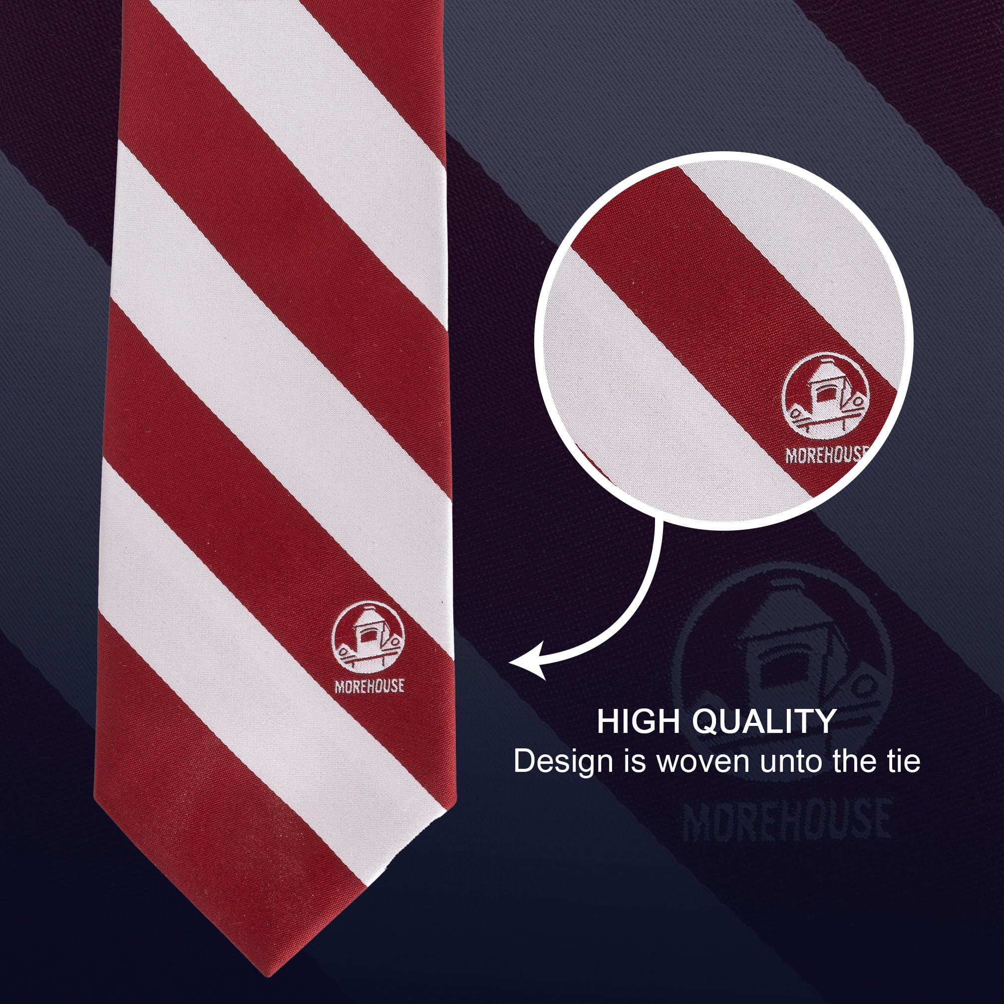 Desert Cactus Morehouse College Tie Maroon Tigers 100% Polyester with Logo Officially Licensed (Style A)