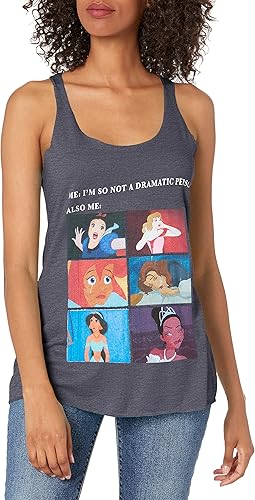 Disney Junior's Princess Drama Meme Tri-Blend Racerback Layering Tank, Navy Blue