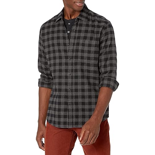 Amazon Essentials Men's Long-Sleeve Flannel Shirt (Available in Plus Size)