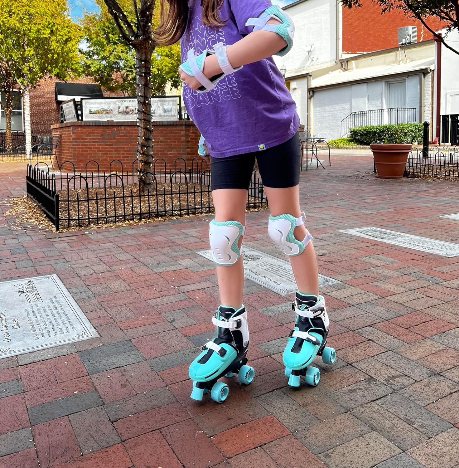 Lenexa Go GRO Adjustable Quad Roller Skates Bundle - Kids Roller Skates for Girls & Boys