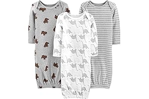 Simple Joys by Carter's Unisex Babies' Cotton Sleeper Gown, Pack of 3...