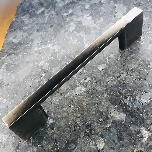 Miniatura 5 de Southern Hills SH3229-160-AN-5 - Paquete de 5 manijas níquel antiguo, distancia entre tornillos de 6.25 pulgadas, longitud total de 7.63 pulgadas,