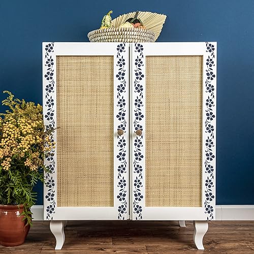 Miniatura 3 de NAKLEO - Plantilla de plástico reutilizable para bricolaje, 5.8 x 8.3 pulgadas, mini borde de flores, patrón de pintura de pared, decoración de