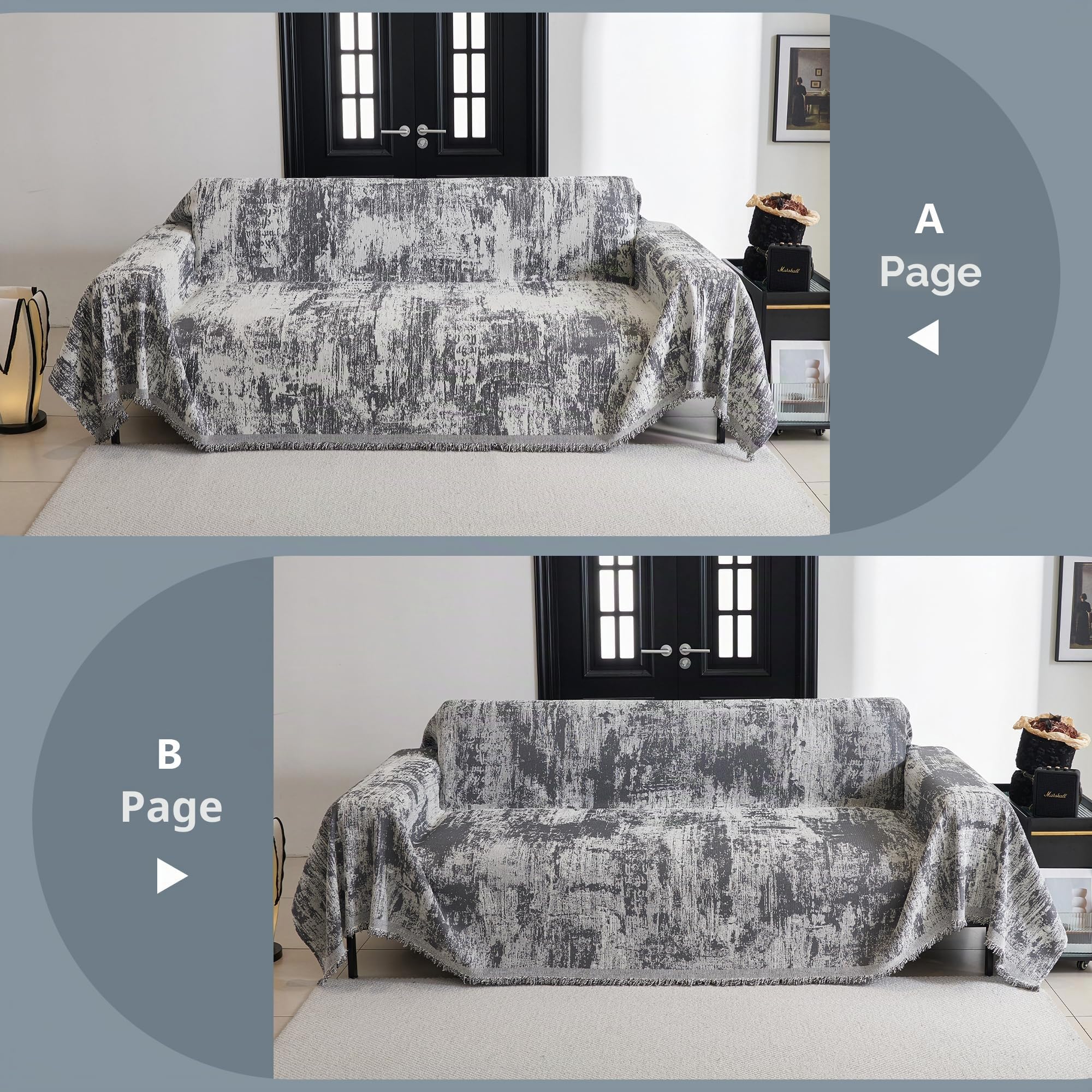 MYSKY HOME Housse de canapé pour chat - Housse de canapé en jacquard pour canapé 3 places, canapé d’angle, housses de canapé pour assise, housse de canapé en forme de L, housse de canapé adaptée aux