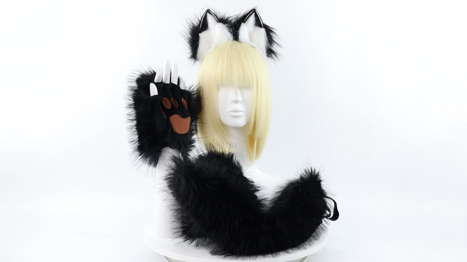 Amazon.com: HAOAN Faux Fur Wolf Ears Headband Fox Tail and 