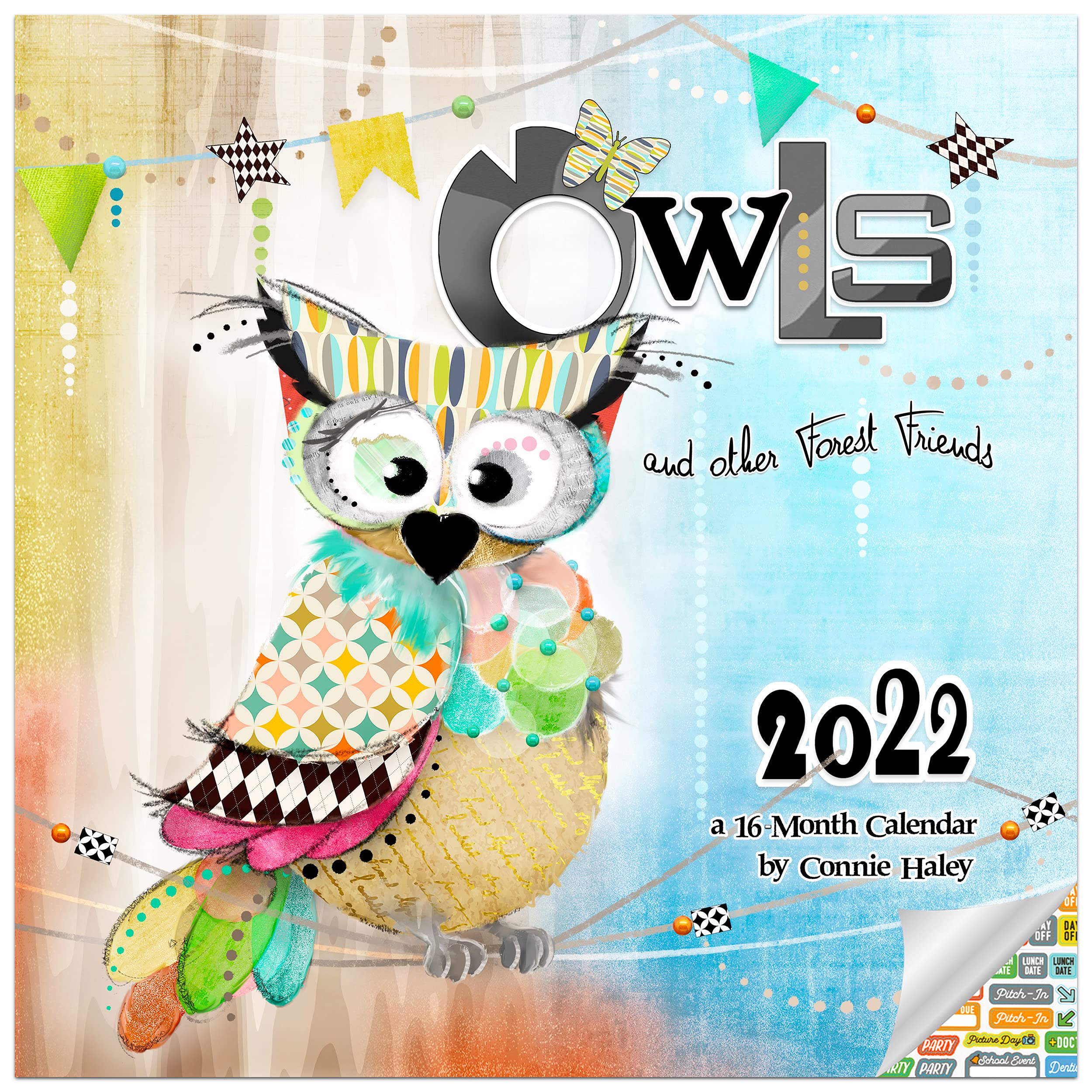 Owls Calendar 2022 -- Deluxe 2022 Quilted Owls Wall Calendar Bundle with Over 100 Calendar Stickers (Connie Haley Gifts, Office Supplies)…