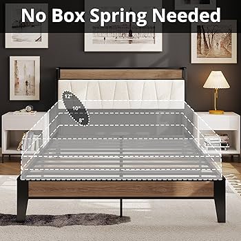 Amazon.com: LIKIMIO Full XL Bed Frames, Storage Headboard