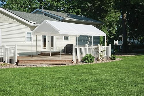 Miniatura 5 de ShelterLogic Gazebo MaxAP de 8 patas para exteriores o toldo de acero resistente, de 10 x 20 pies, color blanco