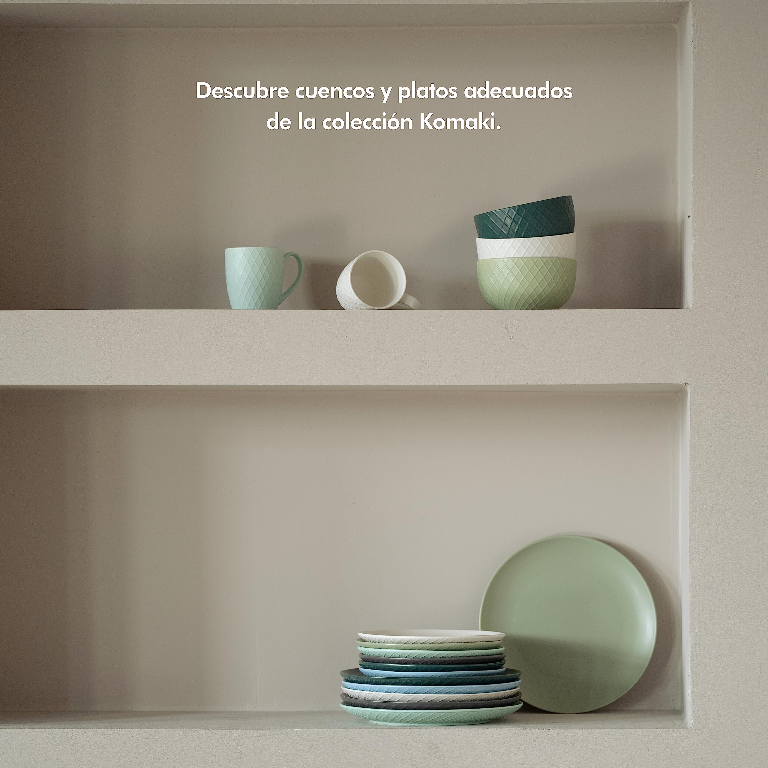 KIVY Tazas de Cerámica [6x400 ml] –con Asa Grande -Tazones Desayuno – Coffee Mug - Juego de Cafe Moderno