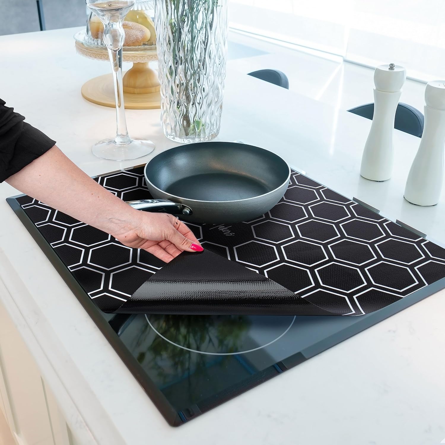 HomeMakers Kitchen Induction Hob Protector Mat Large 61x53 cm