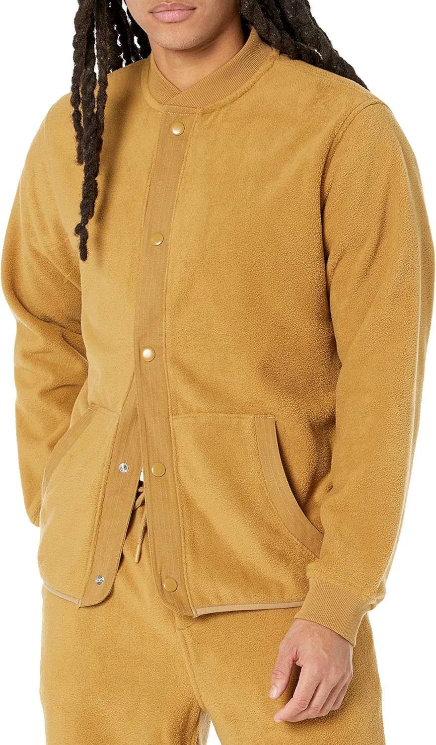 Amazon Essentials Mens Regular-Fit Recycled Polyester Microfleece Bomber Jacket (Available in Tall) (Previously Amazon Aware)