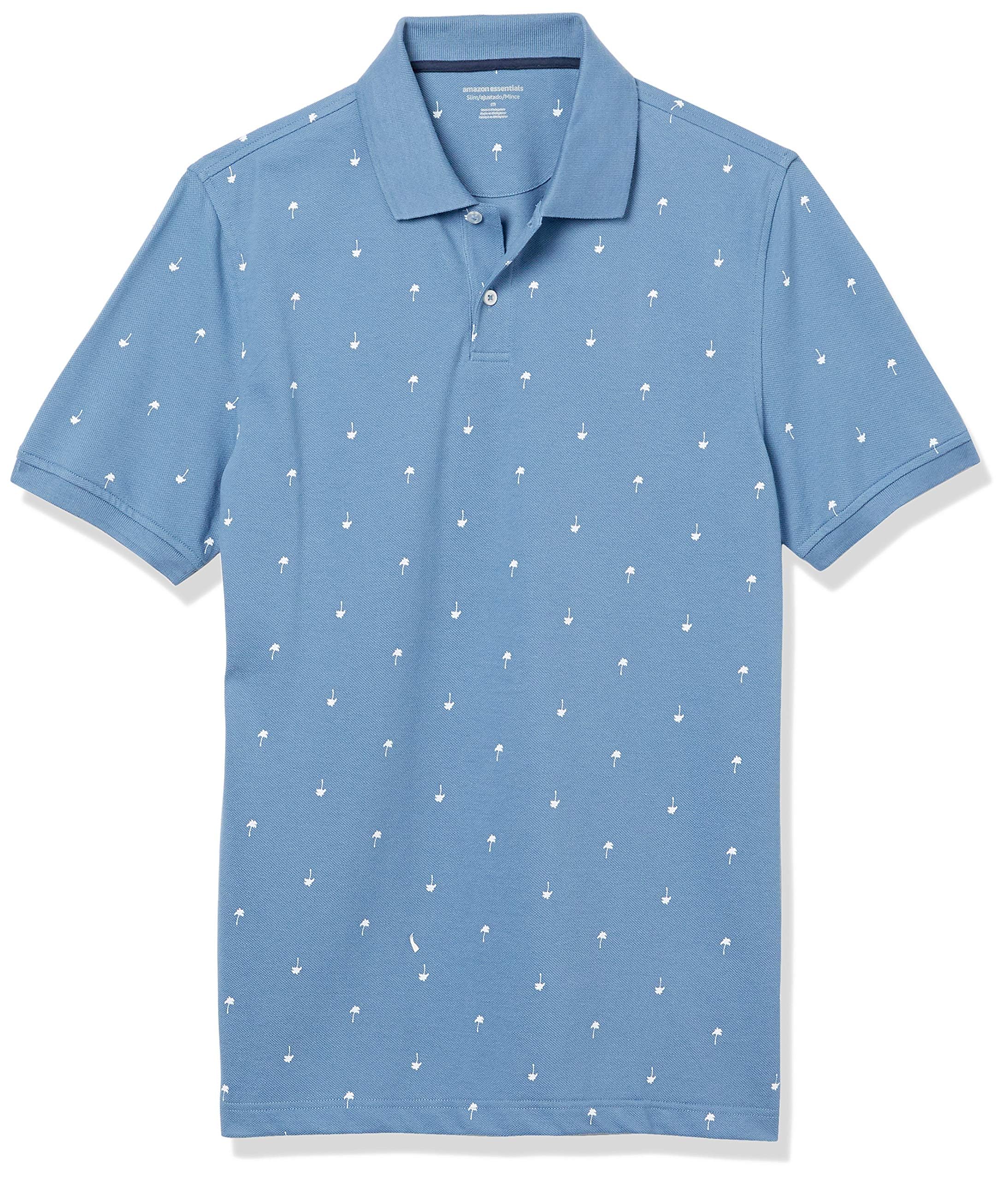 Amazon Essentials Men's Short Sleeve Slim-Fit Cotton Pique Polo Shirt, Breathable Collared