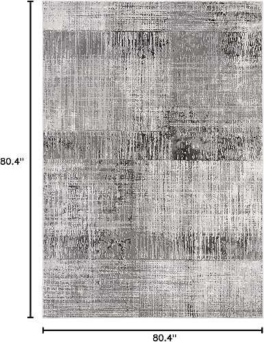 Miniatura 103 de SAFAVIEH Craft Collection - Alfombra cuadrada de 6 pies 7 pulgadas, gris y azul, diseño abstracto moderno, no desprende pelusa y de fácil cuidado