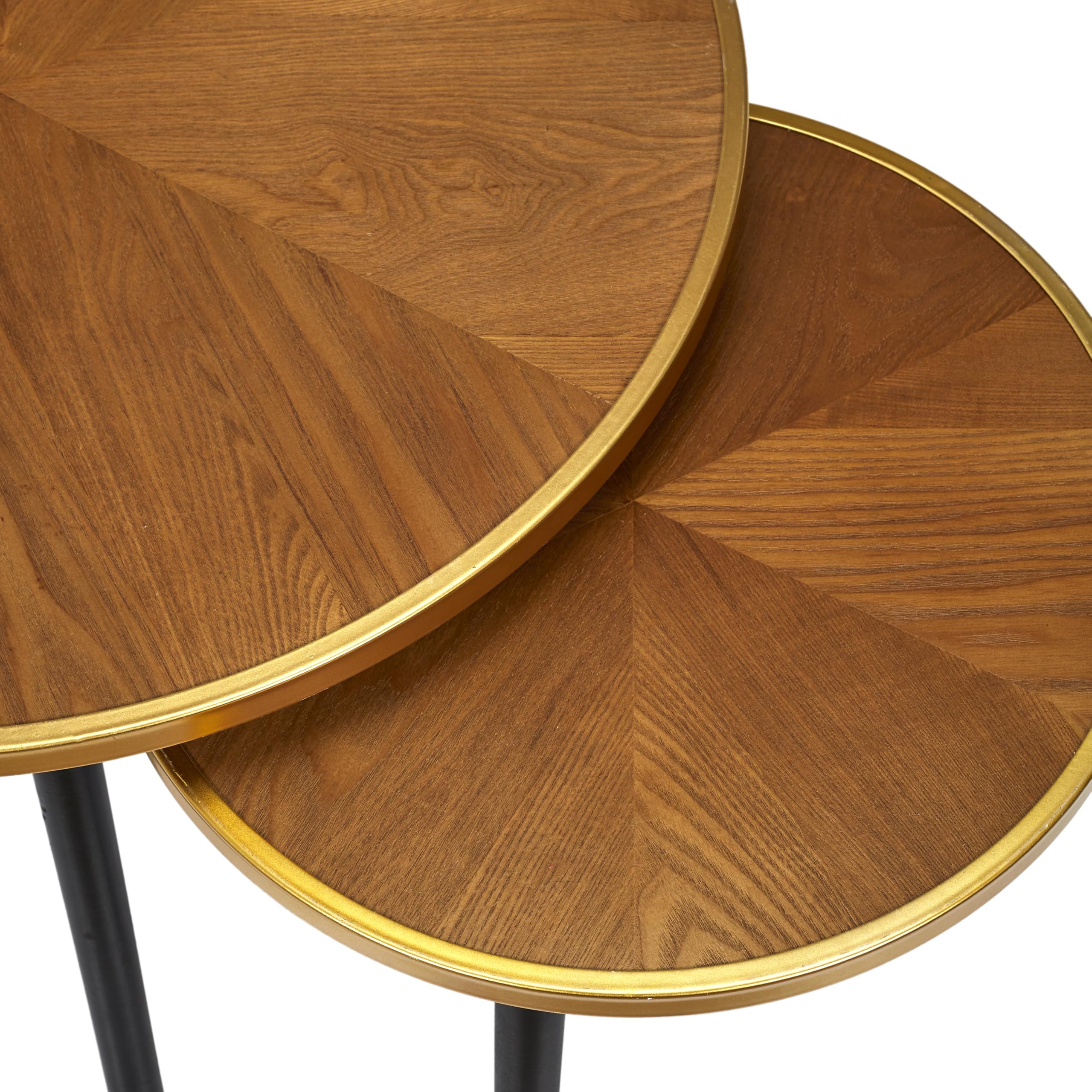 HOME DECO FACTORY - HD7412 Mesas Nido Felix x2 - Mobiliario Moderno - Mesa Auxiliar de Pino - Dimensiones Pequeña L40xP40xH33 cm - Grande L60xP60xH40 cm - Color Marrón