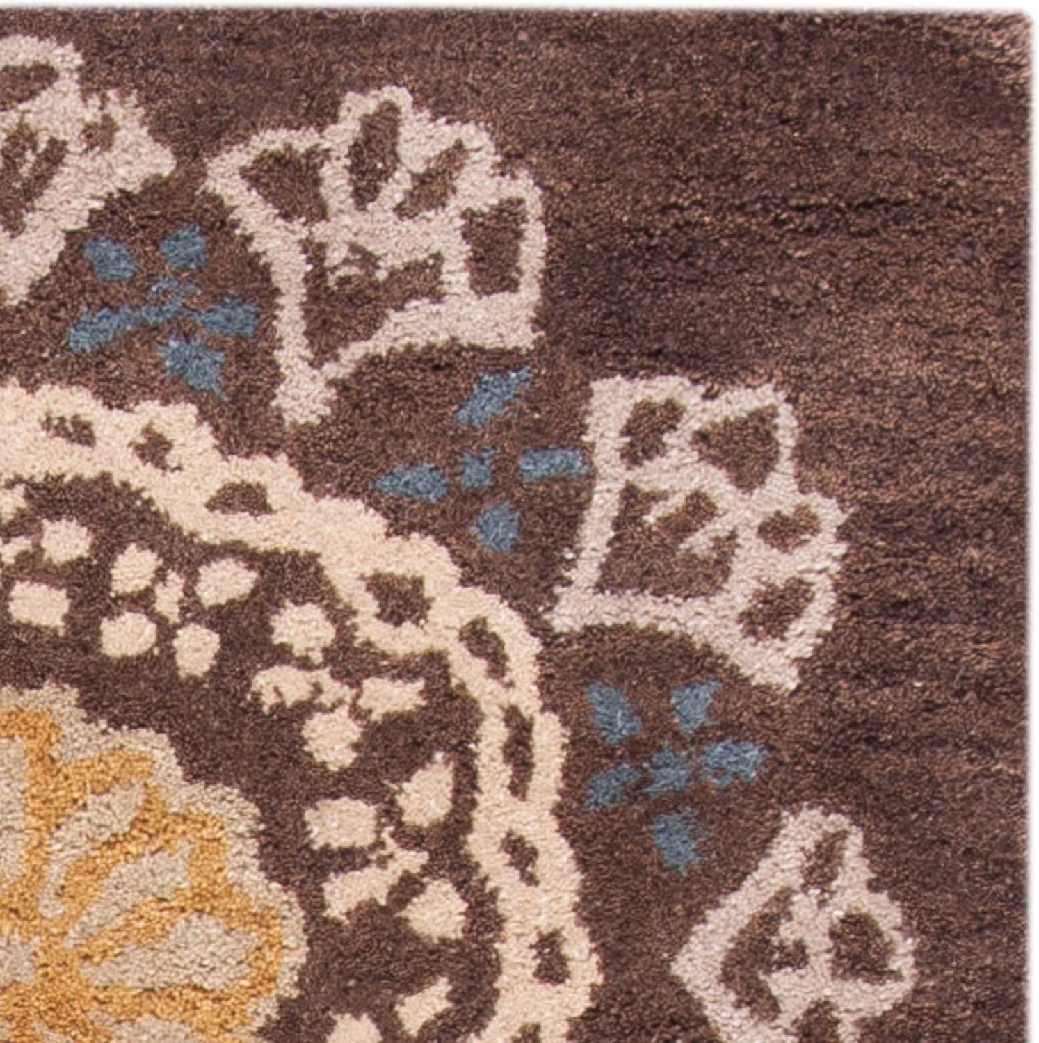 SAFAVIEH Wyndham Collection Runner Rug - 2'3" x 9', Eggplant & Multi, Handmade Modern Wool, Ideal for High Traffic Areas in Living Room, Bedroom (WYD611A)